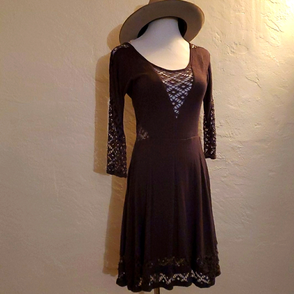 Long sleeve short boho dress